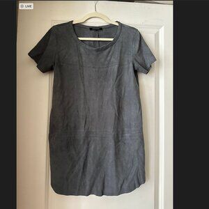 Olivaceous Grey Suede Mini Dress